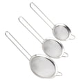 thumbnail image 2 of DISEN Set of 3 2.8" Stainless Steel Fine Mesh Strainers Set Liquid Colanders Sieve Sifters Crafted with Handles for Quinoa & Amaranth Kitchen Food,Tea Coffee Powder Fry, Juice, 2 of 8