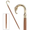Design Toscano Elephant Polished Brass Curved handle Hardwood Walking Stick