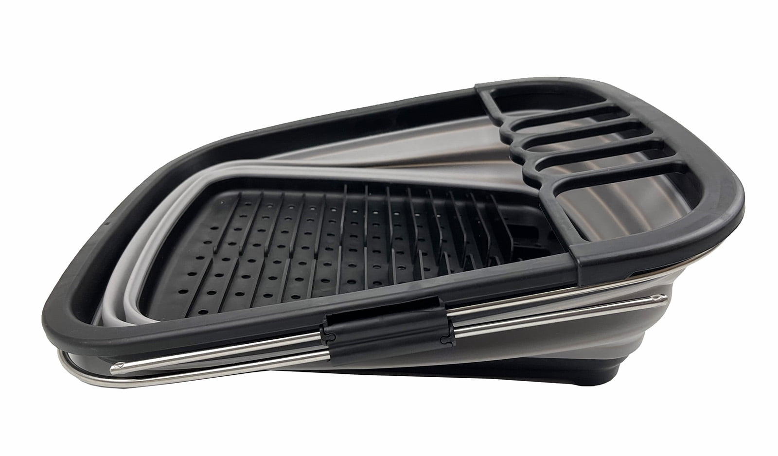 SAMMART 8L (2.11Gallons) Expandable Collapsible Dish Drainer - Foldable Drying Rack - Portable Dinnerware Organizer - Space Saving Kitchen Storage Tray