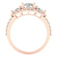 thumbnail image 4 of Three-Stone Engagement Ring for Women - 2.16ct Simulated Diamond in 14K Rose Gold Promise Ring, 4 of 6