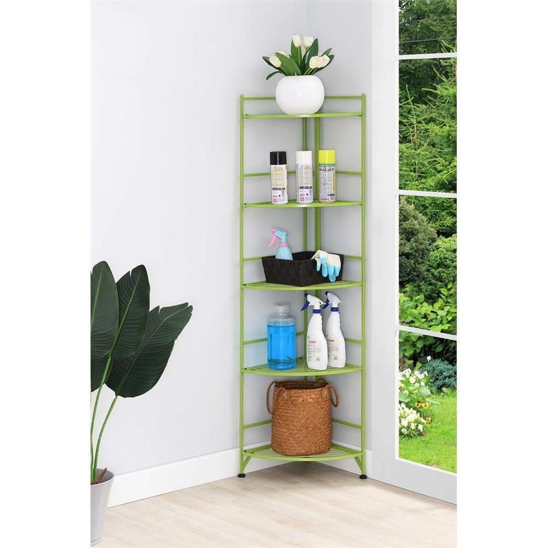 Pemberly Row FiveTier Folding Corner Shelf in Green Metal Walmart Canada