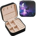 thumbnail image 2 of GZHJMY Purple Butterfly Small Jewelry Box, Portable Leather Travel Jewelry Storage Case for Rings Earrings Necklace Bracelets, 2 of 7