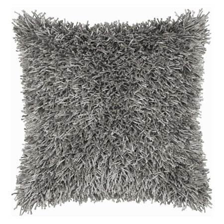 Rizzy Home Decorative Poly Filled Throw Pillow Solid 18"X18" Gray