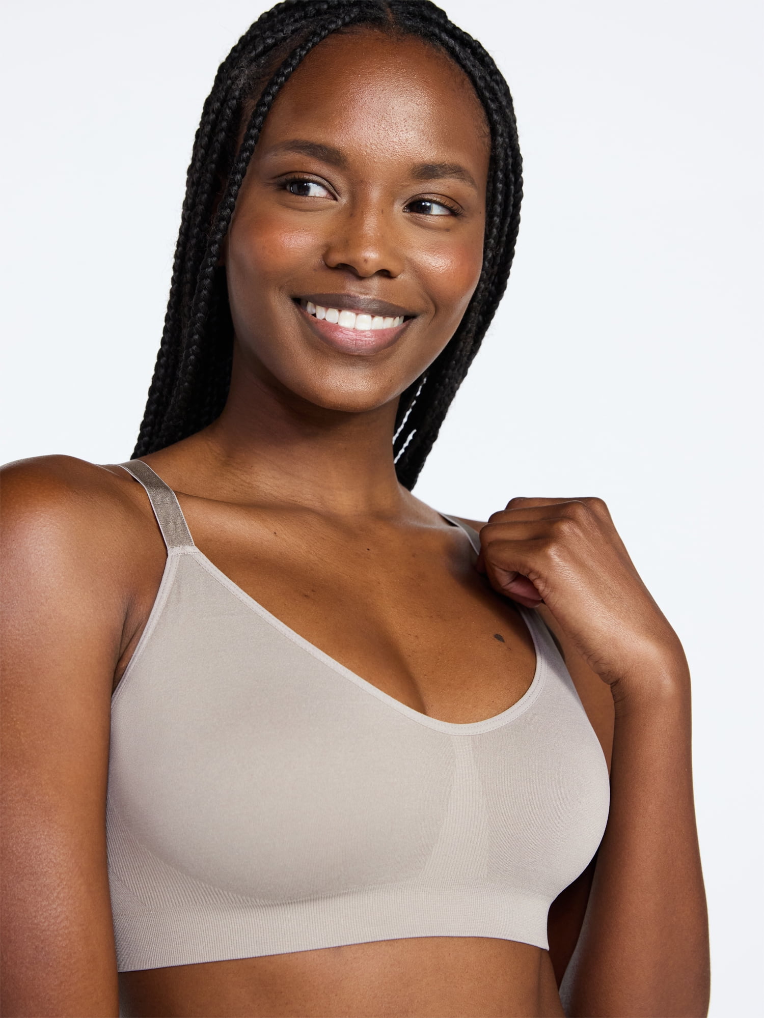 Joyspun Women's Seamless Plunge Pullover Bralette, Sizes S-XXXL