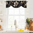 thumbnail image 4 of Tie Up Valances for Windows, Black Gold Flower Adjustable Valance Curtains Window Treatment for Living Room, Gradient Luxurious Floral Botanical Rod Pocket Kitchen Curtains & Drapes 54x18 Inch, 4 of 9