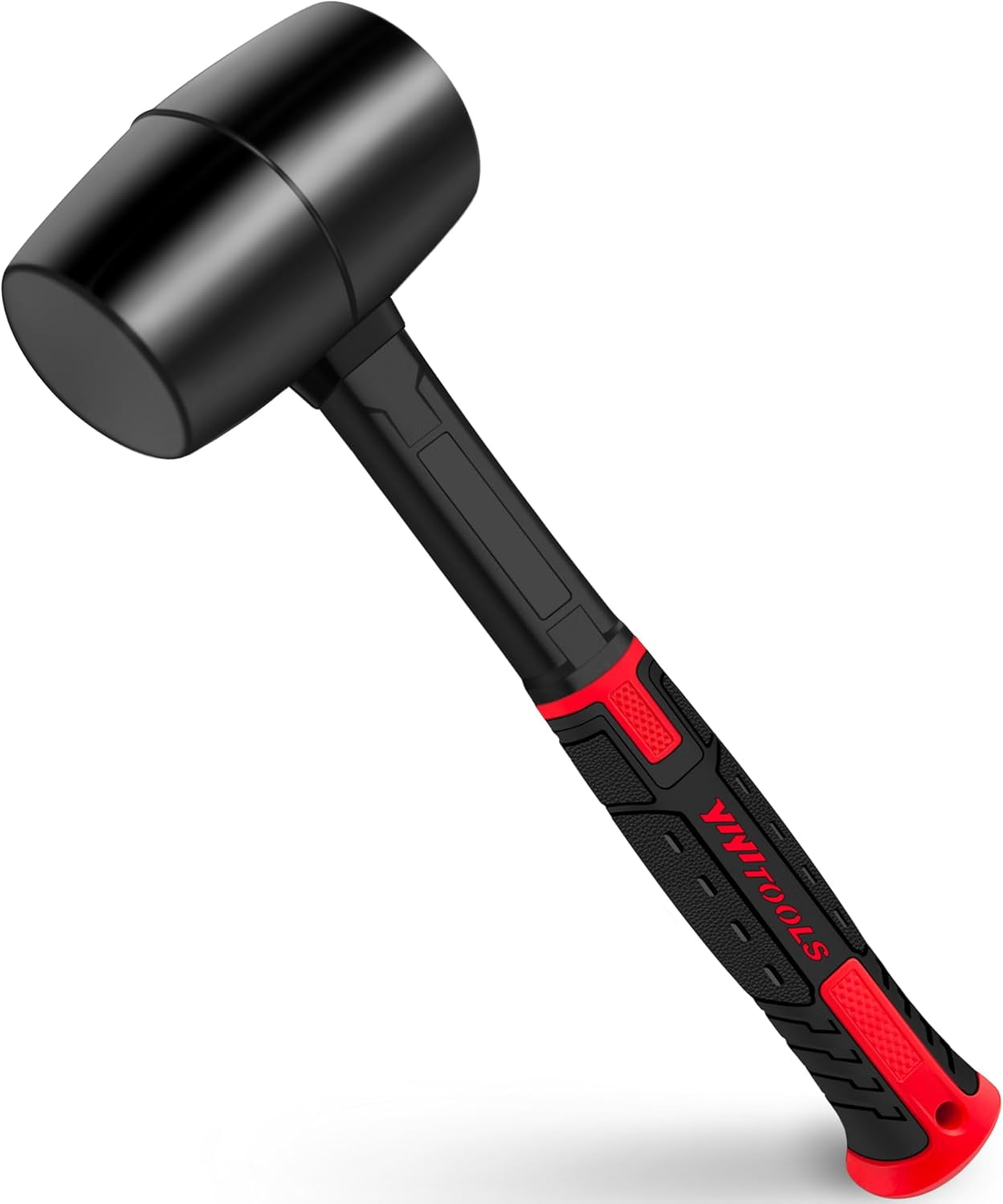 RGHJAR-16oz Rubber Mallet Hammer,Double Faced Soft Mallets,Durable Solid Rubber Head,Fiberglass Handle,Ergonomic Grip,Mallet for Flooring,Tent,Woodworking,Camping,Soft Blow Task without Damage