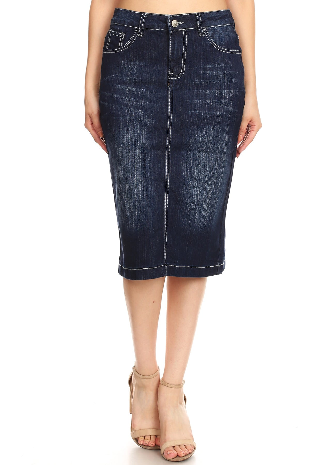 denim skirts calf length