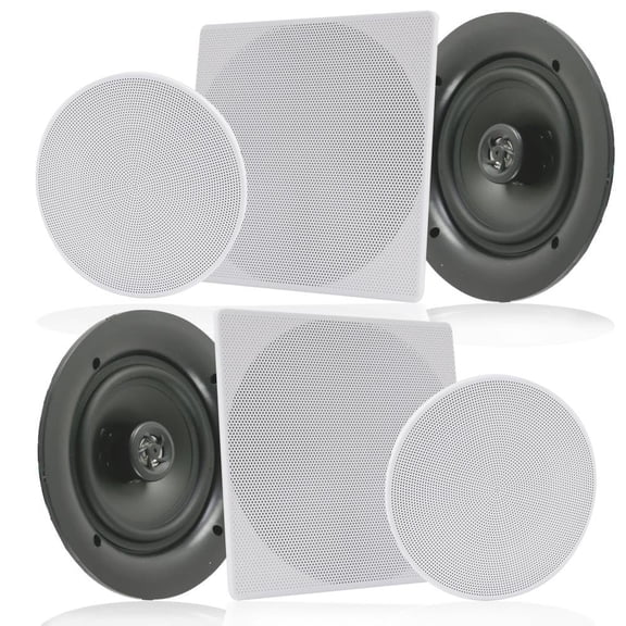 Pyle PDIC1666 - 6.5" In-Wall / In-Ceiling Speakers, 2-Way Flush Mount Home Speaker Pair, 200 Watt
