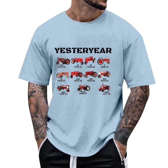 Men's American Flag Polo Shirt Patriotic Farm Tractor Graphic Tee For Comfortable Casual Short Sleeve Shirt