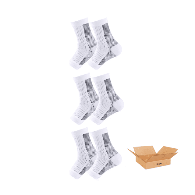 Set 3 Pares De Calcetines Bloosom Para Neuropatía Blanco Talla S/M