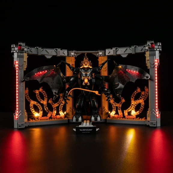 QC Ltbrcik Lighting Set for Lego The Lord of the Rings Balrog Book Nook 10367 Building Blocks Without Building Blocks Set ﻿