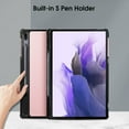 thumbnail image 6 of Fintie Case for Samsung Galaxy S8+/S8 Plus 2022/S7 FE 2021/S7 Plus 2020 12.4 inch Tablet, Slim Lightweight Hard Back Shell Tri-Fold Stand Cover with S Pen Holder Auto Wake/Sleep, Rose Gold, 6 of 7