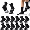 thumbnail image 1 of 12PCS Calcetines Deportivos Hombre, Calcetines para Hombre, Compresión del Arco, Transpirables y Duradero de Mid Crew Calcetines Atléticos, para Deportes, Correr, Fitness, Senderismo, Talla Única, 1 of 3