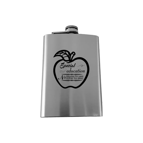 8oz Special Education No Challenge too Large SS Flask L1