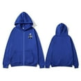 thumbnail image 2 of Lorytime Full Zip Hoodies for Men Letter Print Sweatshirt Long Sleeve Drawstring Pullover with Pocket Tops Blue L, 2 of 3