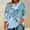 A-Light Blue, variant on Plus Size 3/4 Sleeve Tops for Women Fall Fashion V Neck Pullover Tunic Tops Casual Floral Print Basic Shirts Loose Fits Blouses