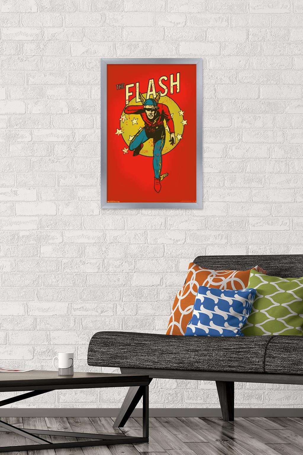 DC Comics - The Flash - Vintage Wall Poster, 14.725" x 22.375", Framed