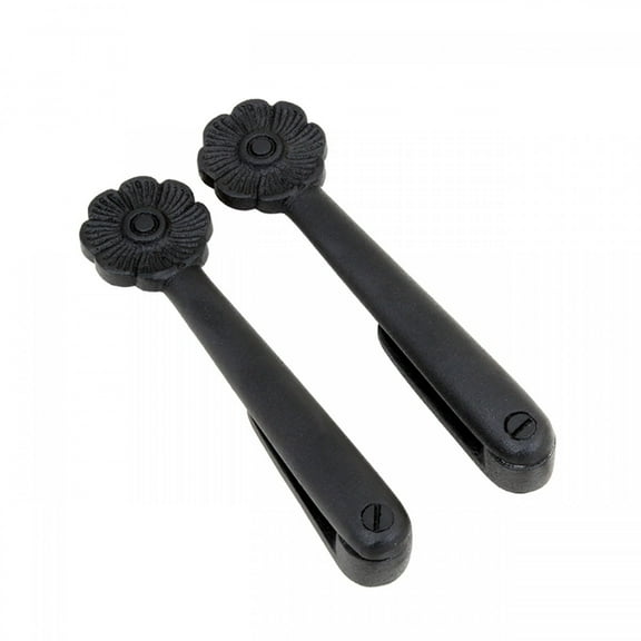 Renovators Supply Black Stair Carpet Runner Holder Clips Decorative Floral Design Solid Aluminium Black Powder Coat Finish 5 in. L Carpet Rug Holder Clips w/Screws