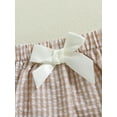 thumbnail image 6 of aturustex Toddler Baby Girl Classic Plaid Shorts 0 3M 6M 12M 18M 24M Infant Elastic Waist Bubble Shorts Lounge Tiered Detail Bow Triangle Short Pants intage Comfy Shorts Beachwear for Summer, 6 of 7