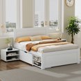 thumbnail image 2 of Euroco Twin Size Platform Bed Frame with Storage Shelves and Drawer for Kids Teens Room, White, 2 of 17