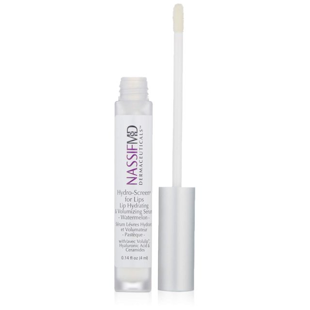 Nassifmd Hydro-Screen con ácido hialurónico, aceite para dar volumen a los labios, fórmula para labios secos, suero hidratante suavizante para maximizar los labios, ceramida, brillo de glaseado de joj