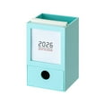 thumbnail image 2 of FeiFu Pen Holder with Calendar Desktop Storage Box with Drawer Space Saving for Home Desk Organizer Pen Pencil Storage, 2 of 6
