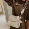 thumbnail image 1 of Bolso de hombro con cadena de lujo bolso de mano de diseñador de cuero PU con correa ancha para mujer, 1 of 9