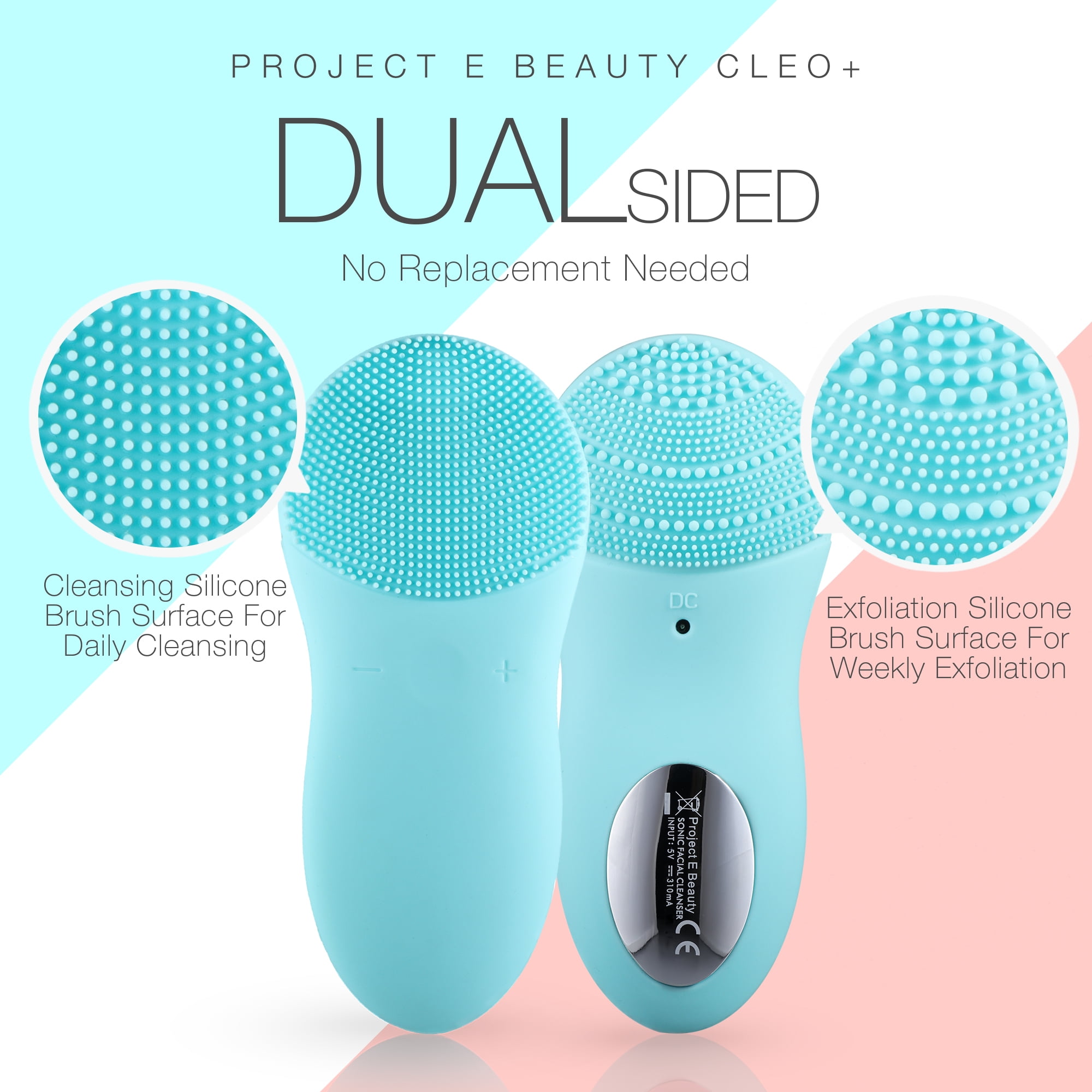 Project E Beauty CLEO+ | Sonic Facial Cleanser | Gentle Pore Cleansing | Exfoliating | Normal Skin