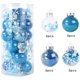 thumbnail image 2 of 24PCS Decoración del Día de Navidad 6cm/2.36" Juego de Bolas Transparentes de Plástico de Color Juego de Bolas Pintadas Inastillables Colgante de Árbol de Navidad para el Hogar Suministros Navideños (Azul Cielo) Sailing Electrónica, 2 of 5