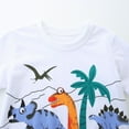 thumbnail image 4 of Outfit Boy Toddler Kids Boys Summer Dinosaur Print Short Sleeve T Shirt and Shorts Breathable Lightweight 2 Piece Outfit Toddler Boy Outfits White 1 Years-2 Years, 4 of 6