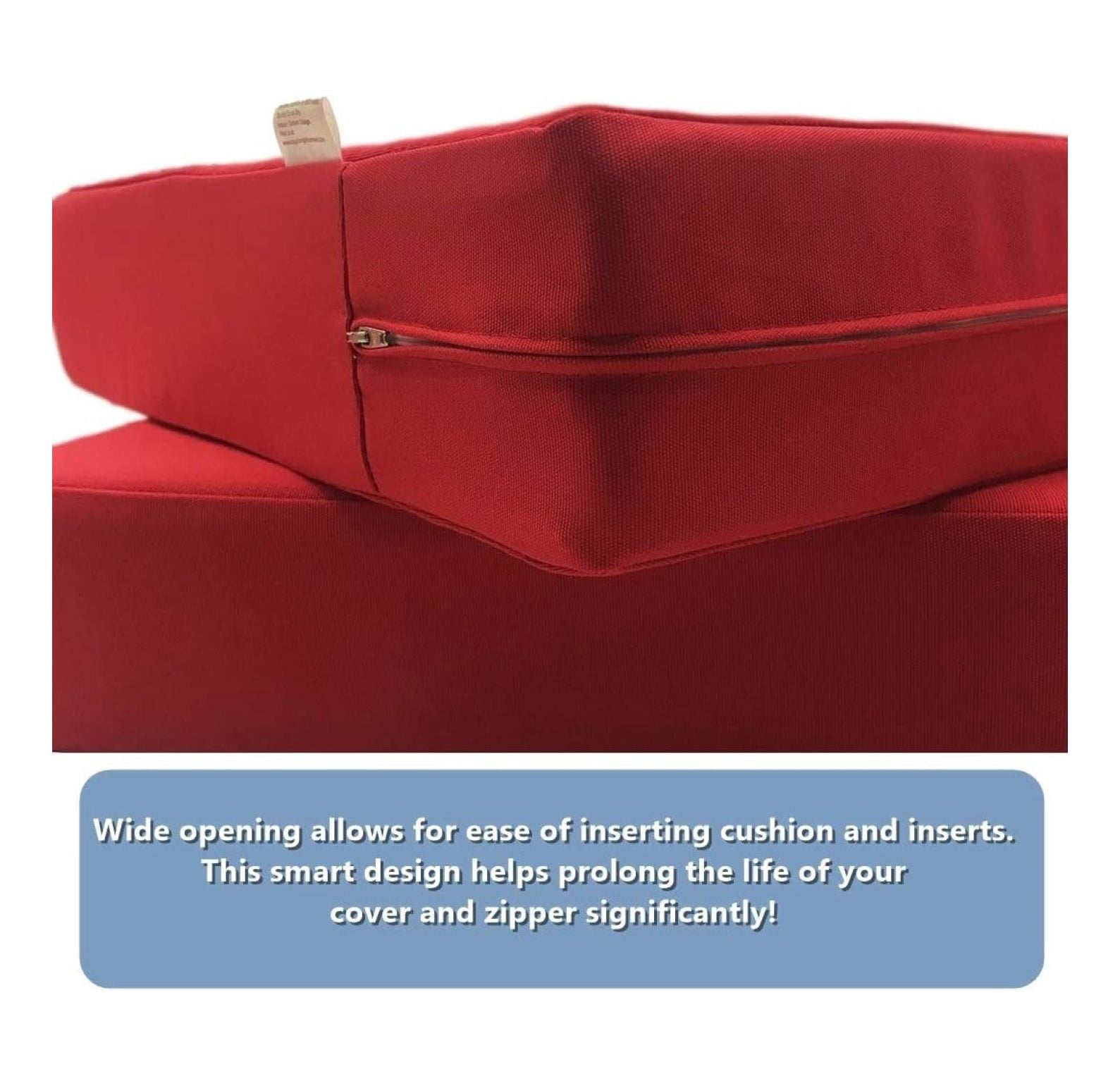 Indoor Outdoor Water High UV Resistant Patio Chair Cushion Cover (Lava Red, 22"x22"x4" (4 Covers))
