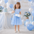 thumbnail image 3 of IPIO Girls Butterfly Princess Dress, A-Line Party Outfit with Flutter Sleeves for Birthday and Special Occasions, 3 of 6