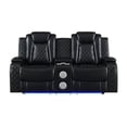 thumbnail image 3 of New Classic Furniture Orion II 2-Pc Faux Leather Manual Living Room Set in Black, 3 of 11