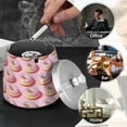 thumbnail image 4 of Yayeee Ashtray with Lid for Cigarette Smokeless Stainless Steel Home Ash Holder, Light Pink Doughnuts, 4 of 7