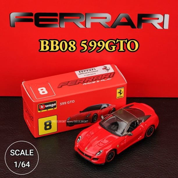 Bburago-Mini modelo de coche Ferrari a escala F40 F50 1/64 GTB 488 Spider Diecast, réplica de arte en miniatura, BB13, 458