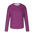 thumbnail image 4 of Dagegui Mens Crew Neck Long Sleeve Shirts Big and Tall Athletic Tee Fall Pullover Slim Fit Activewear Tops Purple L, 4 of 5