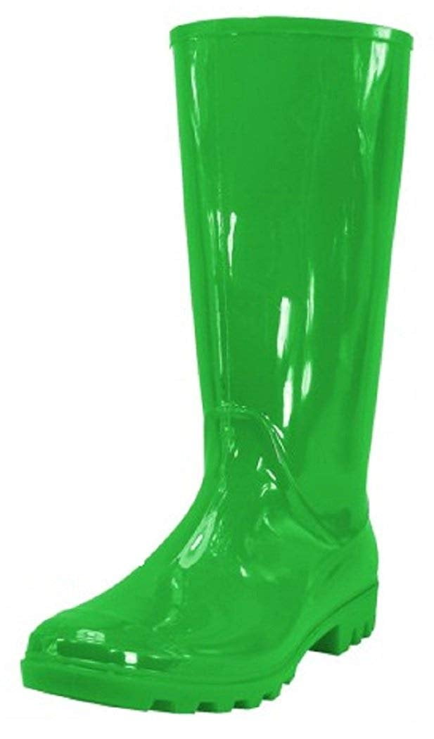 green rain boots womens