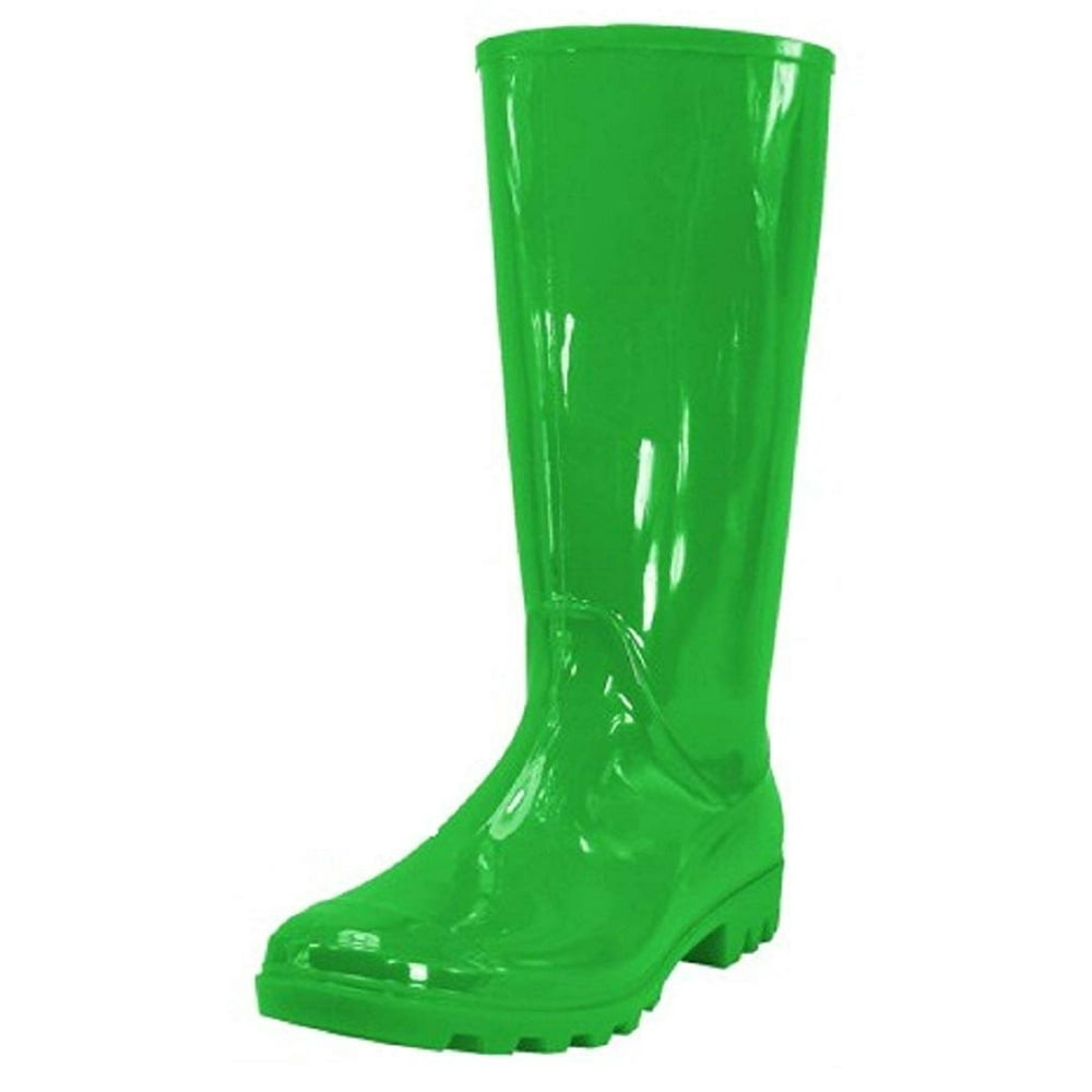 Shoes8teen Shoes 18 Womens Classic Rain Boot with Buckle (10 Green