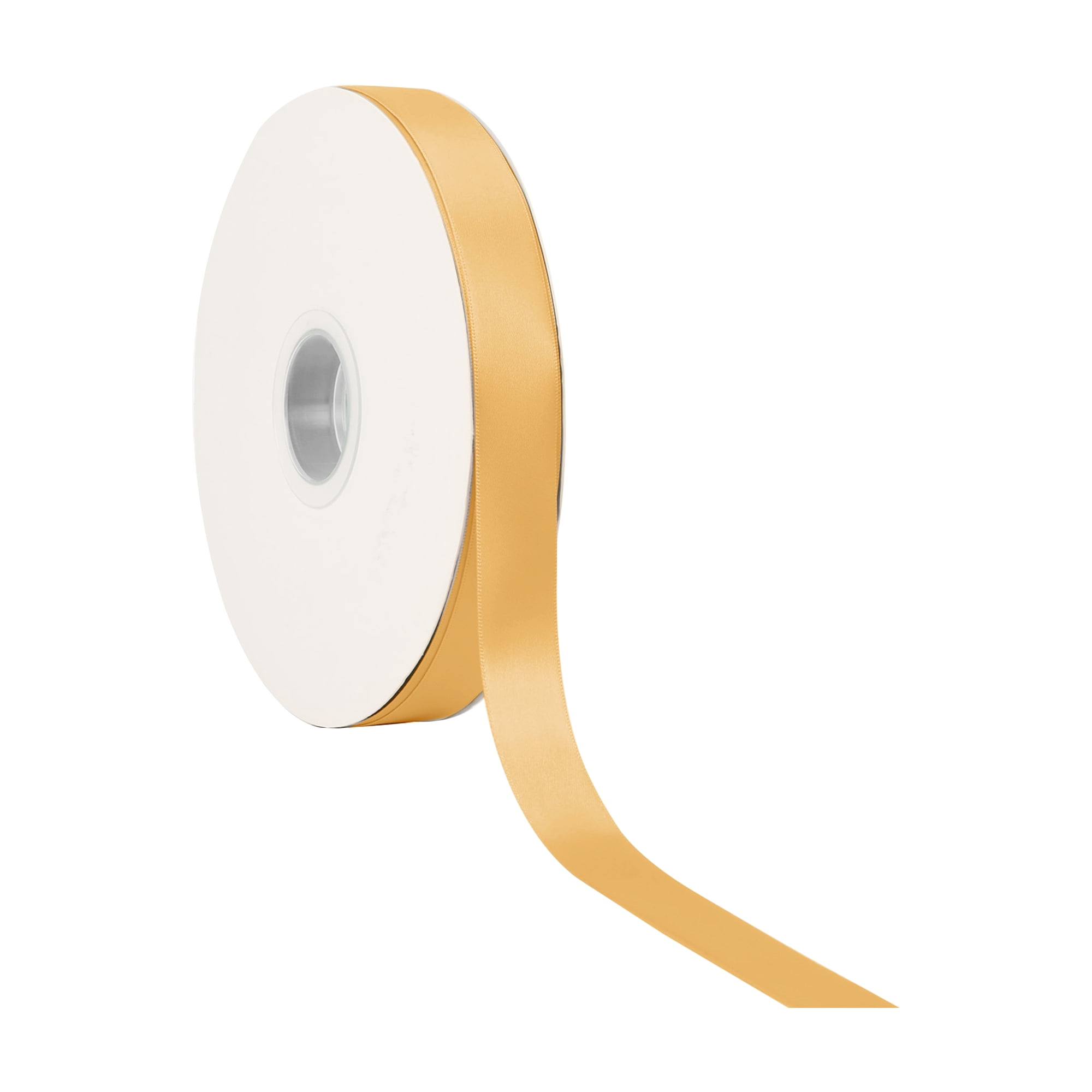 LaRibbons 7/8" Gold Double Face Satin Ribbon, 100 Yards