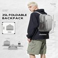 thumbnail image 5 of Waterfly Unisex 25L Small Lightweight Foldable Packable Hiking Walking Nylon Breathable Backpacks Daypack,Gray, 5 of 9