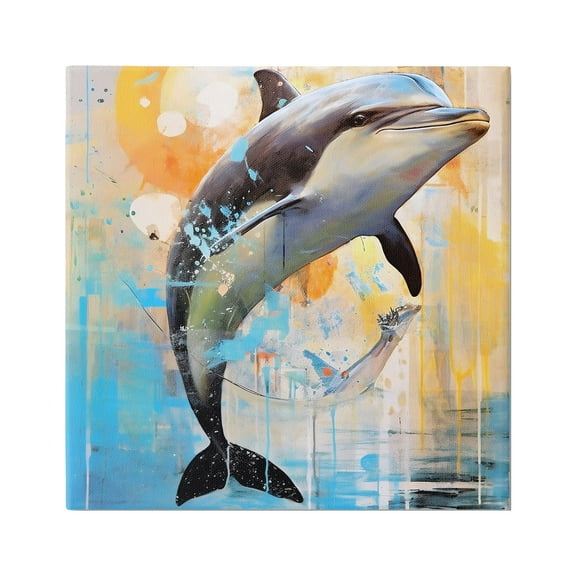 Stupell Industries Abstract Sea Life Portrait Animals & Insects Painting Gallery Wrapped Canvas Art Print Wall Art, 24 x 24