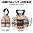 thumbnail image 5 of Boho Bohemia Geometric Line Art Drawstring Lunch Bag Women - Drawstring Lunch Bag Insulated for Work Office - Stain-Resistant Large Lunchbags for Women with Multi-Pockets, 5 of 6