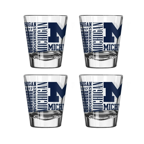 Logo Brands Michigan Wolverines 4-Pack 2oz. Shot Glass Set