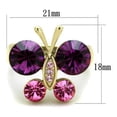 thumbnail image 2 of RareGem TK1889 - IP Gold(Ion Plating) Stainless Steel Ring with Top Grade Crystal in Amethyst, 2 of 4
