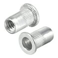 thumbnail image 1 of Unique Bargains 6-32 Écrous Rivets en Alliage d'Aluminium Tête Plate Filetée Écrou Argent 50 Pcs, 1 of 5