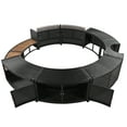 thumbnail image 4 of Round Spa Surround Furniture for Hot Tub, 112''Dia Hot Tub Accessories Patio Spa Frame, Rattan Sectional Sofa for Outdoor Spa with Wood Bench, Cushioned Loveseat, Storage Cabinet, Gray, 4 of 8