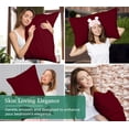 thumbnail image 4 of Royale Linens Standard Pillowcase Set of 2 - Bed Pillow Cover - 20"x26" - Red Pillowcases - 1800 Brushed Microfiber, Wrinkle & Fade Resistant - Soft & Cozy- Standard Size Pillow Case (STD,Burgundy), 4 of 9