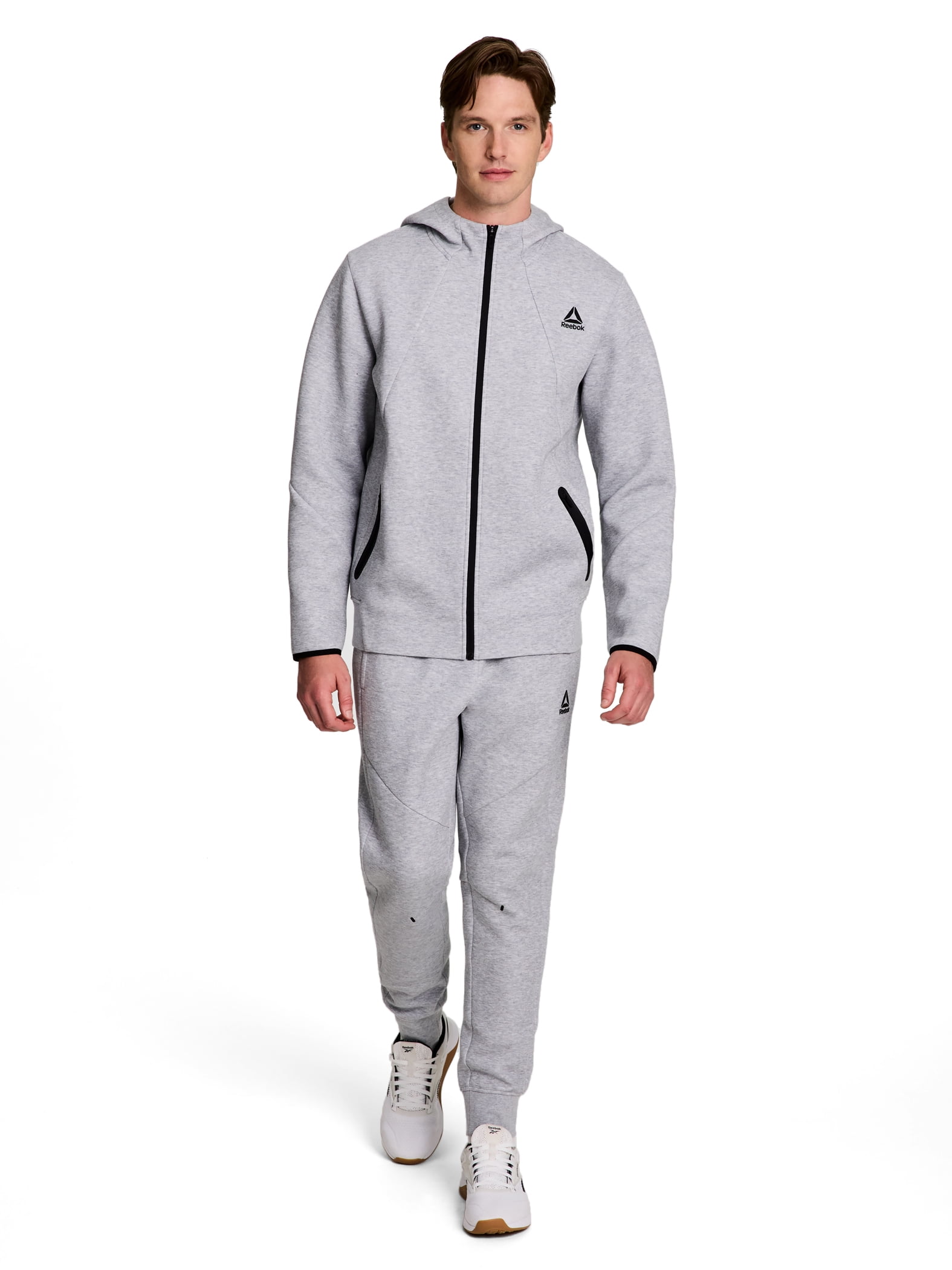 Reebok Men's and Big Men's Momentum Fleece Full Zip Hoodie, Sizes XS-5XL