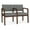 Gray, variant on Lenox Wood Reception Waiting 2-Seat Tandem Seating / Walnut Wood / Black
