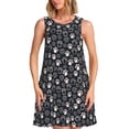 thumbnail image 1 of Balery Dog Paw Vestidos de verano para mujer con estampado: vestido holgado sin mangas, vestido playero informal y cómodo para días calurosos., 1 of 7